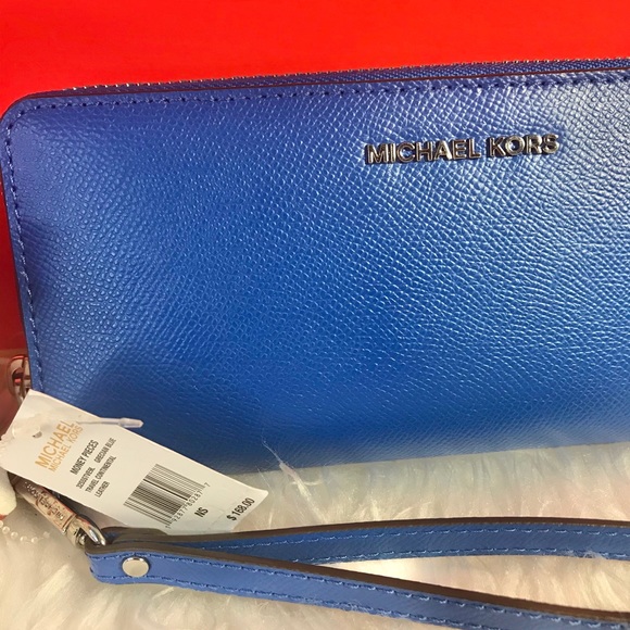 ‼️SALE NEW MK ‼️ MICHAEL KORS WALLET WRISTLET BLUE - Picture 3 of 8